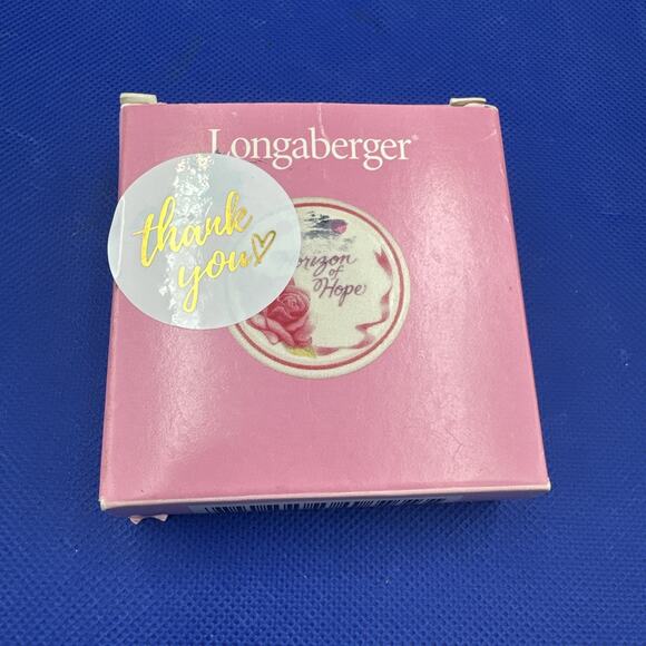 Longaberger 2000 Horizon of Hope Basket Tie On Breast Cancer Awareness Pink Rose - Picture 5 of 8